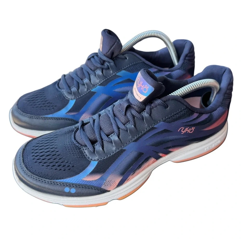 Ryka Devotion Plus 3 Walking Athletic Shoe Navy Blue Iridescent Overlay - Picture 4 of 16